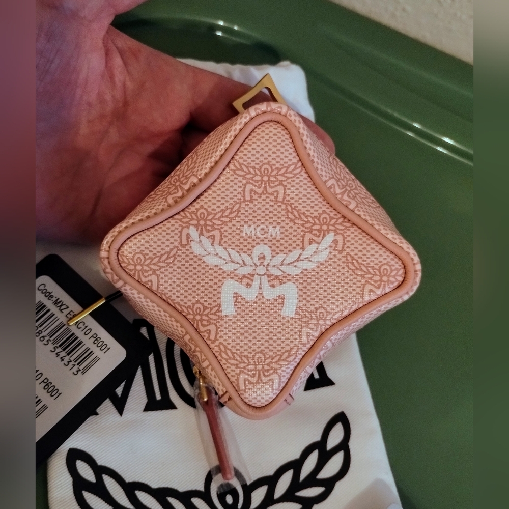 MCM Pink Bag Charm Coin Pouch NWT - Picture 2 of 8